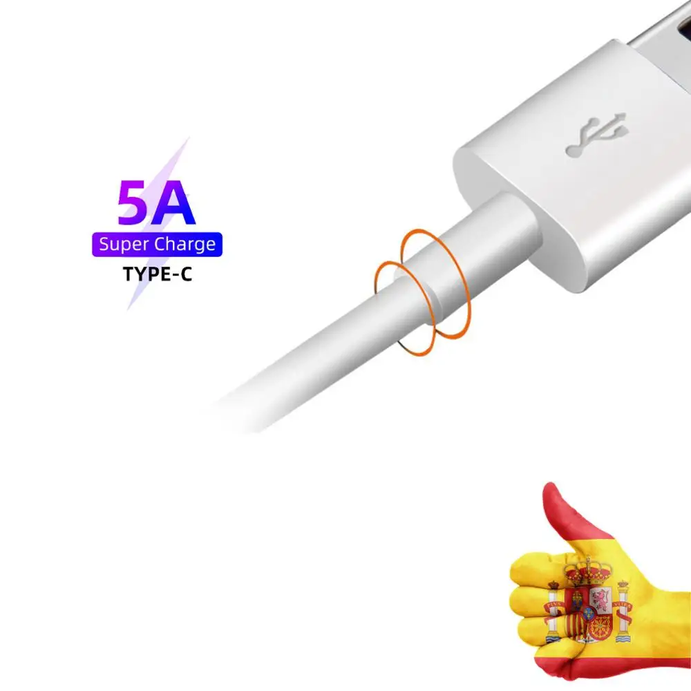 5А USB кабель type C 1 м Быстрая зарядка для huawei P30 P20 друг 9 20 Pro Телефон супер загруженный совместим с грехом