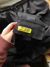 Pantalones Cargo de harén con bolsillos laterales para hombre, pantalón negro de Hip-Hop, informal, a la moda, ropa de calle, 2020 cintas