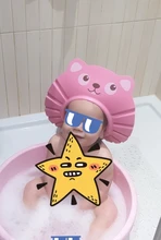 Gorro de baño ajustable para bebés, protector de ojos resistente al agua, para lavado de pelo, Material Eva
