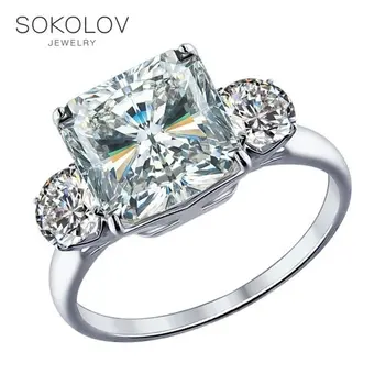 

SOKOLOV ring with cubic silver fashion jewelry 925 women's male