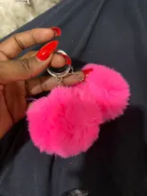8CM suaves llave de la bola de piel de conejo cadena caramelo lindo colores pompón conejo Artificial llavero de piel las mujeres bolsa de coche clave anillo