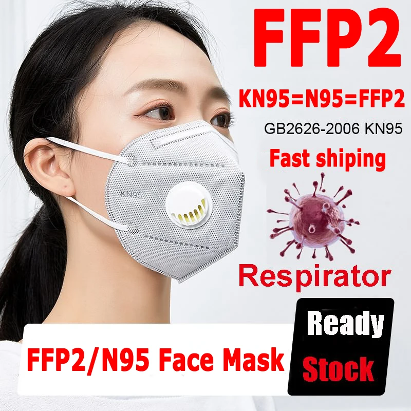 

50pcs FFP3 Mask FFP2 Mask Anti Flu Protective Mask N95 KN95 Mask with Respirator Anti Dust Anti Flu Mask Respirator Adjustable