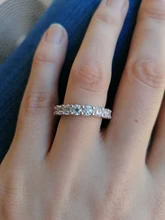 Kuololit-Anillo de plata 925 sólida de moissanita de 5 quilates para mujer, sortija de la eternidad para boda, compromiso, nuevo, fino