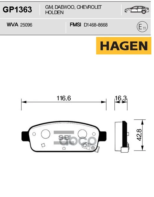 Колодки Тормозные Задние Sangsin Brake Gp1363 Sangsin brake арт. GP1363