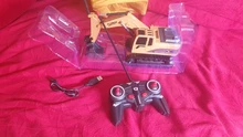 Excavadora de juguete teledirigida de aleación y plástico para niños, juguete con control remoto de 6 canales de 2,4 Ghz, vehículo a escala 1:24