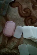 Papel desinfectante para jabón de manos, Mini láminas aromáticas desechables para jabón espumoso, 100 Uds., 5,6x3,6 cm