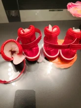 4 unids/set zapatos para perros de invierno de perro caliente botas de nieve zapatos de cuero de la PU para perros pequeños perros Chihuahua impermeable antideslizante cachorro para mascotas zapatos