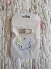 Llavero transparente de dibujos animados para niños, minillavero de PVC con forma de oso de goma, regalo para niños