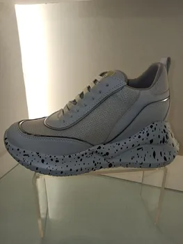 

White Vivid Black Patterned Turtleneck Lace-Up Model Modern Women's Sport Shoes-Comfortable and Quality