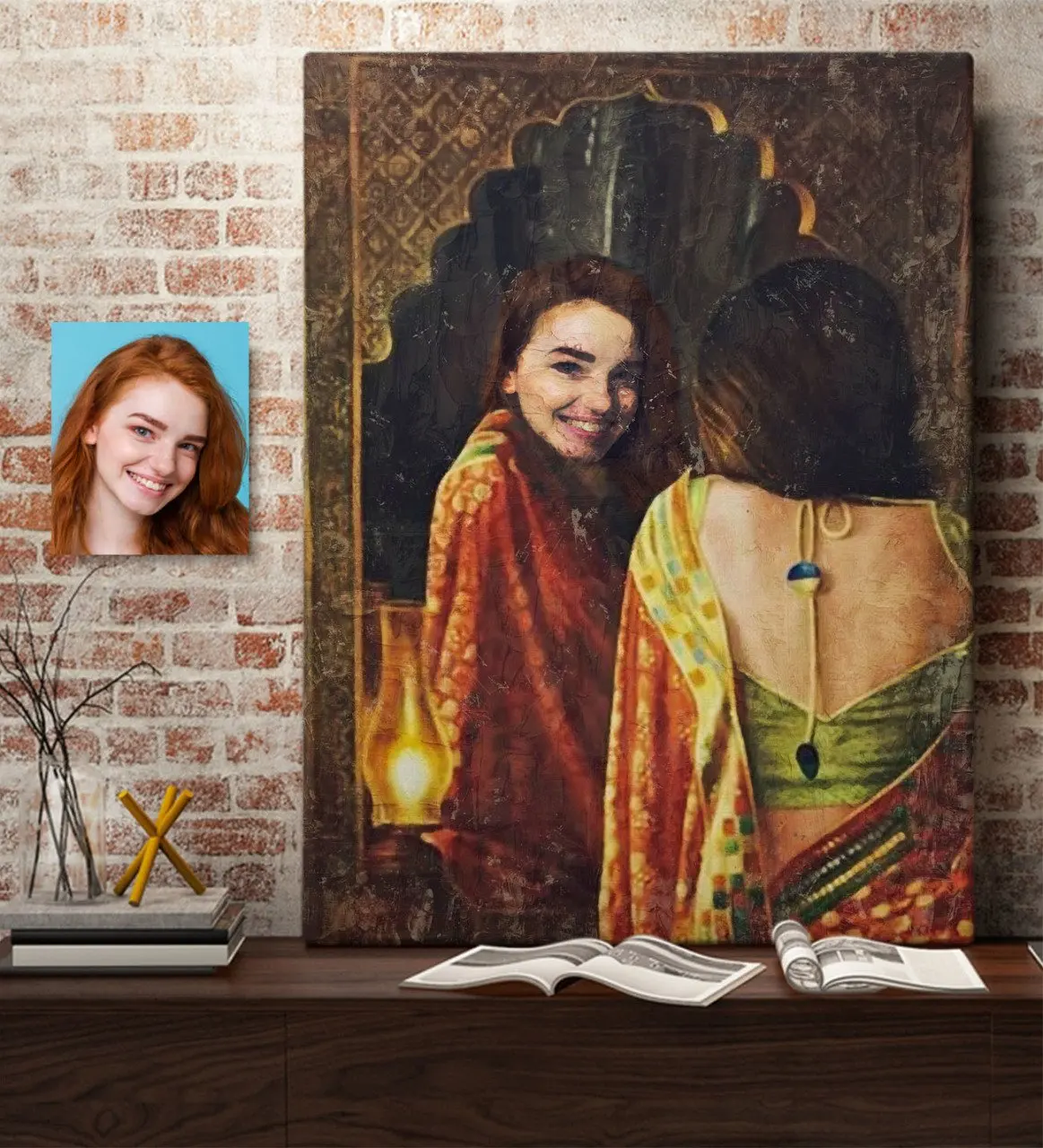 

Personalized Oil Painting Themed Artistic Canvas Table (70x100 cm.) 5