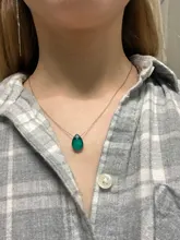 Humor de cambio de Color emoción sentimiento de Control de temperatura de la gota de agua colgante en forma de lágrima de acero inoxidable collares de cadena