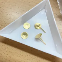 100 unids/lote 4-10mm bronce rodio KC Metal dorado blanco Post pendientes Base pines con pendiente macho oreja para piezas de joyería