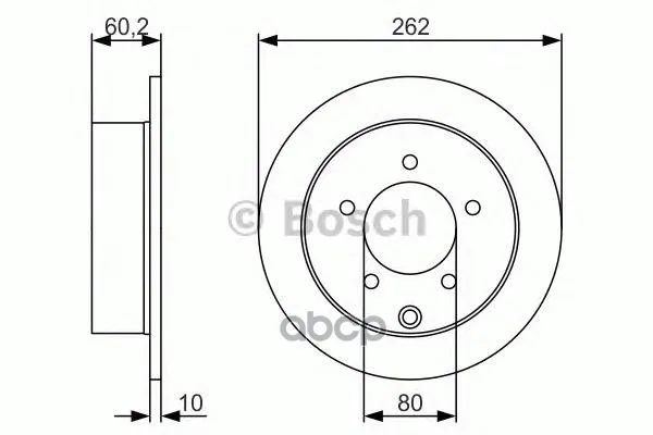 Диск Тормозной Mitsubishi: Lancer Sportback 08-, Lancer 00-, Lancer 07- Bosch арт. 0986479A41