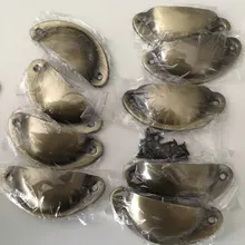 KAK-tiradores de puerta de Metal Retro, armario con cajones de cocina, perillas de muebles, artículos de mano, Alacena antigua, concha de latón, 10 Uds.