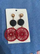 Statement-Earrings Jewelry Arcylic Geometric Dangle-Drop POXAM Korean Red Women Cute
