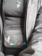 Mujer de dibujos animados lindo dinosaurio bordado Cintura amplia bolsa móvil Harajuku negro púrpura Banana Fanny Pack Bel Cantasi 186