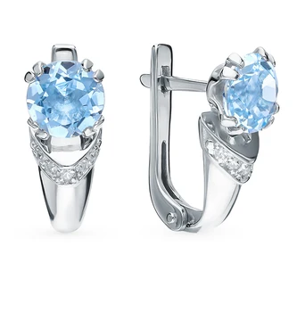 

Silver earrings with Topaz and cubic zirconia sunlight sample 925