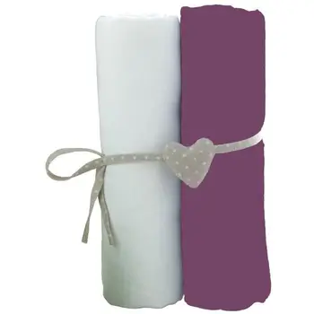 

BABYCALIN 2 leaves Baby Violine White Cover 70x140 cm - Jersey - 130gr / m²