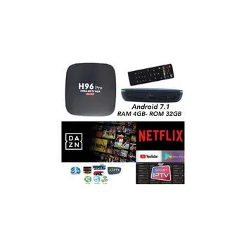 

Smart TV box Android 4GB RAM 32GB ROM WiFi remote control 4K HD HDMI cable H96 Pro