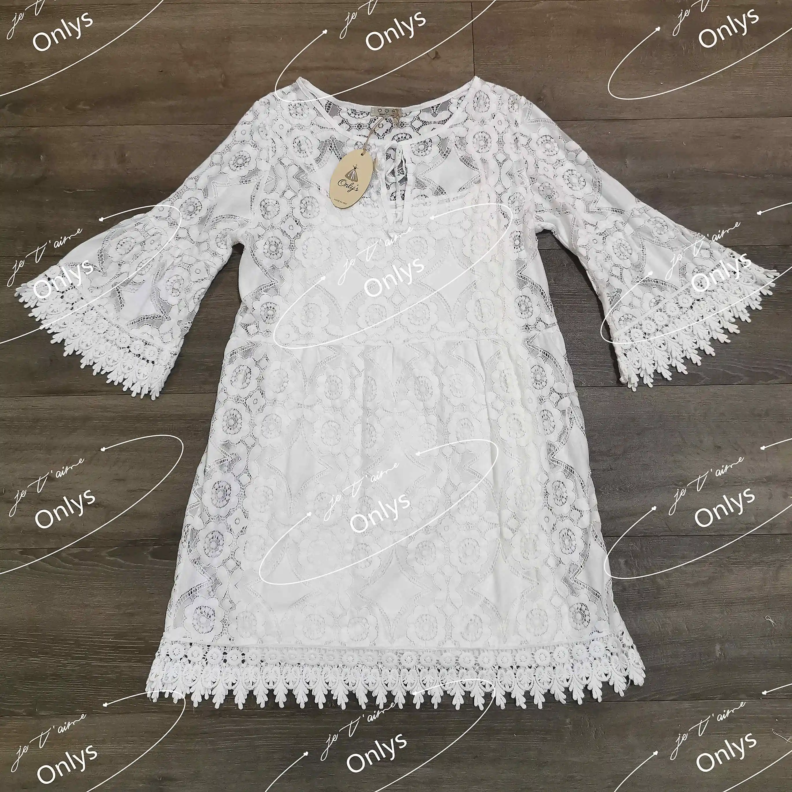 ART.2063 Abito da donna vestito lungo sangallo pizzo estivo per mare made  in Italy|Dresses| - AliExpress
