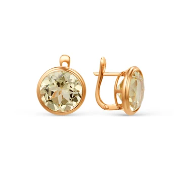 

Gold earrings with sultanites sunlight sample 585
