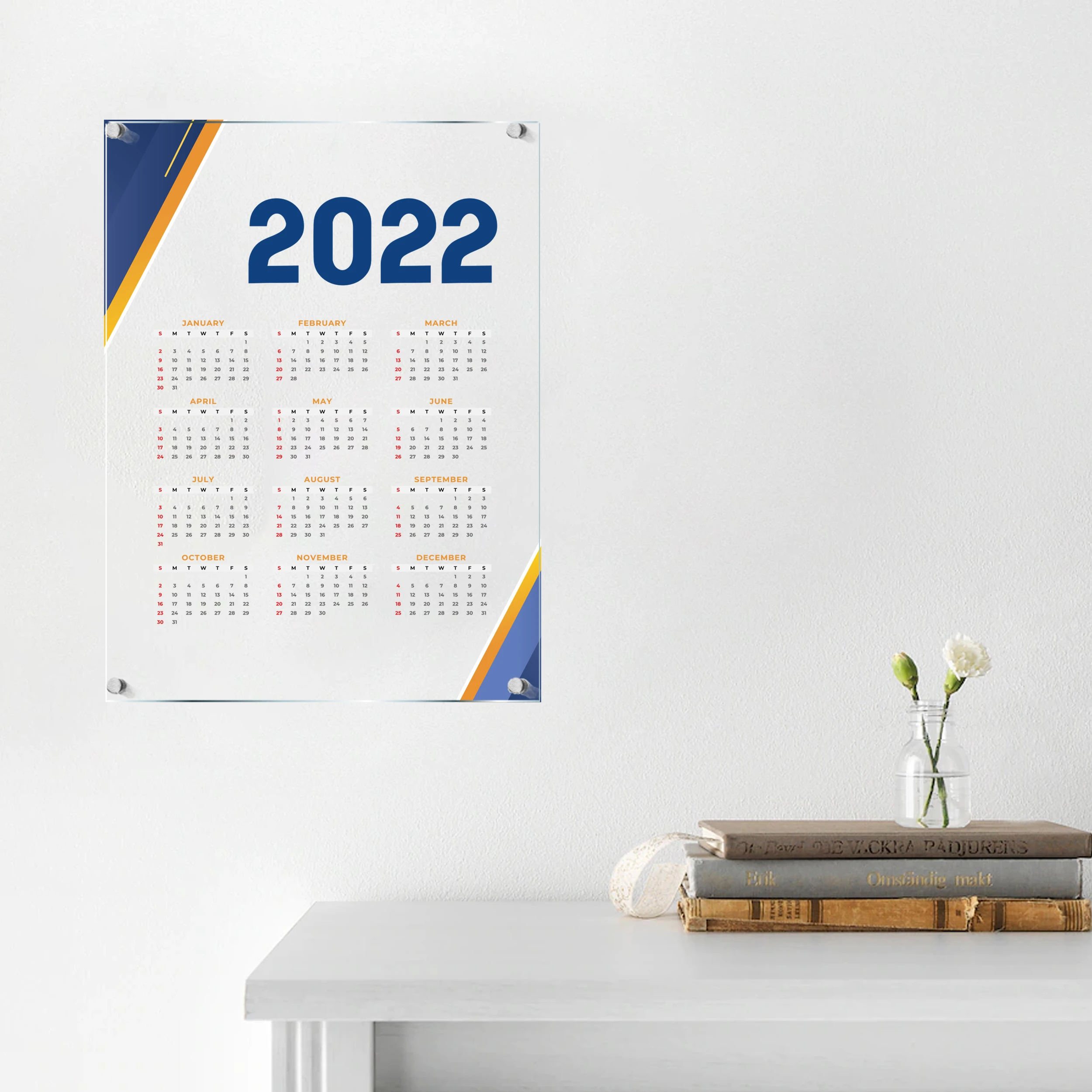 2022 Wall Calendar To Do List Acrylic Wall Calendar Gold Text Personalized Custom Colorful Planner|Calendar| - Aliexpress