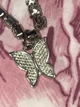 Modyle-collar con colgante de mariposa para mujer, joyería con diamantes de imitación brillantes, llamativo, gargantilla de cristal, para regalo