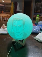 USB Rechargeable Moon-Lamp Night-Light Lunar Custom Tap/remote-Switch 3d-Printing Photo/text