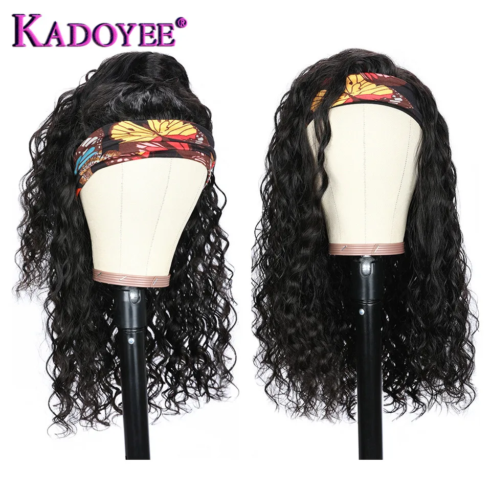 Curly Hair Headband Wig Human Hair Super Easy Half Wig Brazilian Remy Hair Headband Wigs Full Machine Made Wigs 180% For Women-03