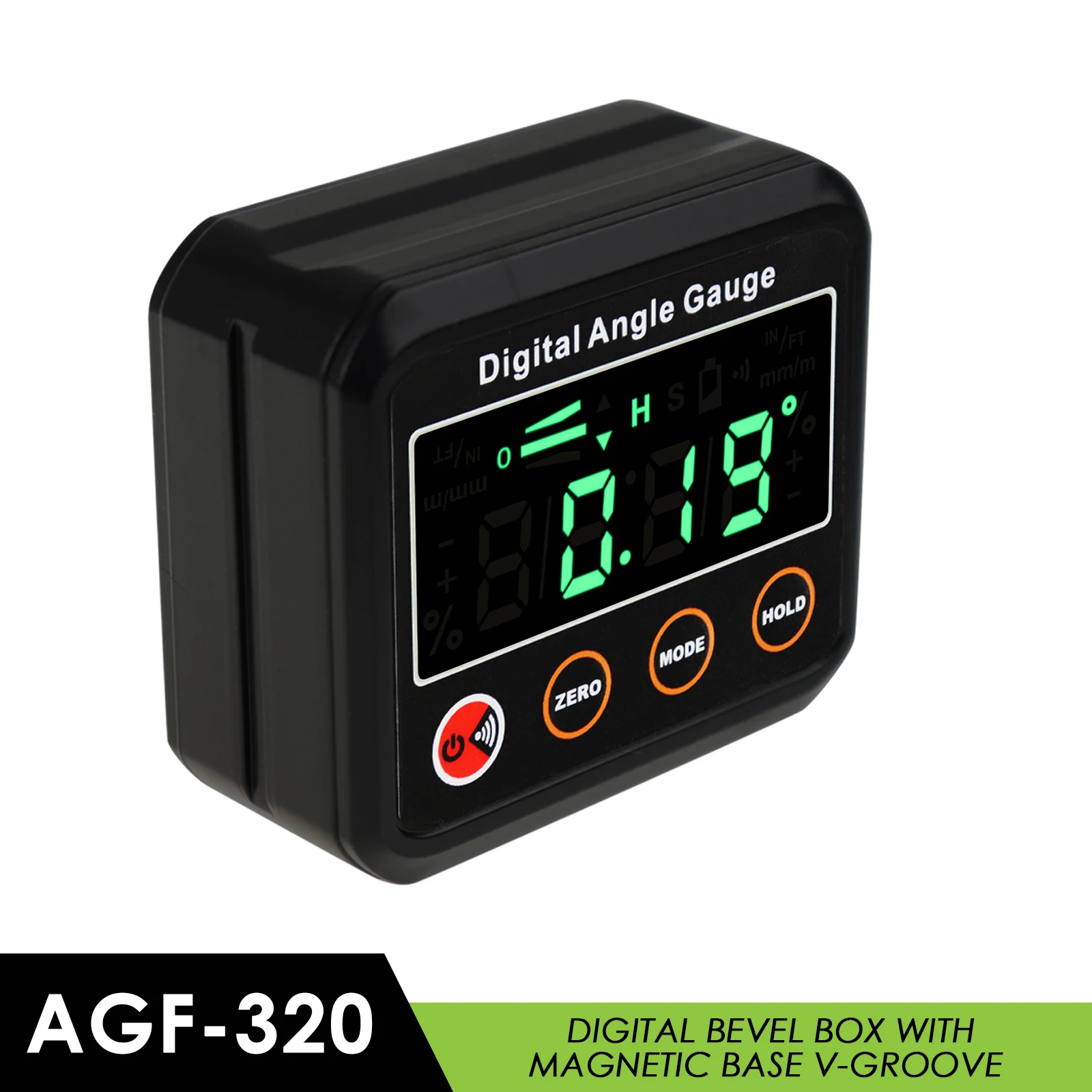 Digital Level Angle Finder Bevel Box Magnetic Base 360deg (4 x 90deg) Inclinometer Protractor Gauge Tilt Direction Indicator
