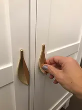 Cabinet-Knob Furniture-Handles Door-Pulls Leaf-Shaped Brass Gold Nordic-Style 32mm YUTOKO