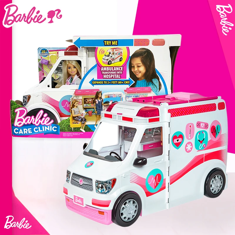 Brinquedo com Doutor Barbie Menina Boneca Brinquedo Clínica Veículo & Playset Ambulância Norme Carro Acessórios Frm19 Brinquedos 2019