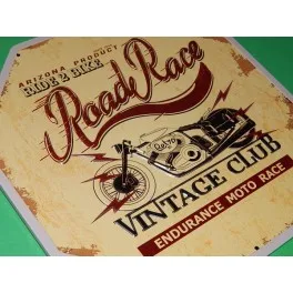 

Poster sheet ROAD RACE Vintage decor plate for room wall, lounge, bar, garage