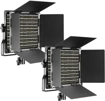 

Neewer 2-Pack Adjustable Bi-Colour LED: U Stand and Professional Video Light Barndoor for Studio,YouTube,Video Shooting(EU Plug)