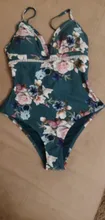 One-Piece Swimsuit Bathing-Suits CUPSHE Floral Yellow Women Print Sexy New Pear Boho