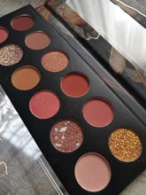 HOJO-paleta de sombra de ojos, 12 colores Nude, brillante, mate, resistente al agua, fácil de llevar, pigmento brillante, sombra de ojos en polvo, maquillaje de belleza