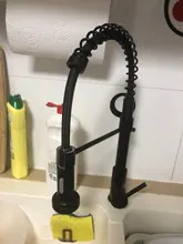 Rozin-Grifo negro mate para cocina, boquilla rociadora de rotación de 360 grados, mezclador montado en cubierta, para fregadero de cocina, frío y caliente