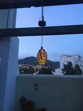 Led-Lantern Control Solar-Lamp Garden-Light Sensitive-Sensor Hanging Outdoor Olive-Shape