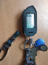 Funda de cuero para llaves de 2 vías, nuevo estilo, sistema de alarma para coche, de seguridad en dos sentidos, versión rusa