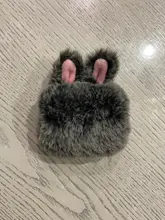 Ear-Fur-Case Capa Carabiner Plush-Cover Apple Airpods Rabbit Soft Wireless for 1-2/Wireless/Charging-fluffy-box