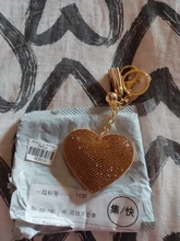 ZOSHI-Llavero borla cuero con forma de corazón, llavero con anilla para llaves, llavero de cristal de Metal, bolso con abalorio, colgante automático, regalo, precio al por mayor