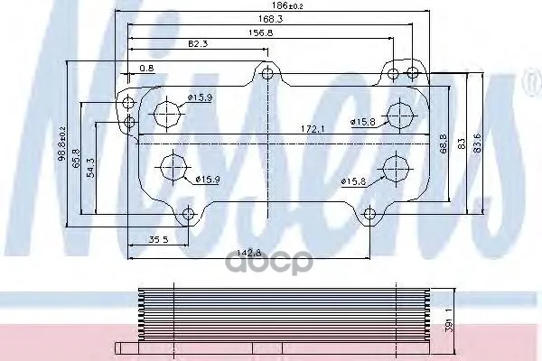 Радиатор Масляный Vw Touareg/T5 2.5td 02- Nissens 90684 Nissens арт. 90684