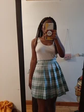 Minifaldas Harajuku de estilo coreano para mujer, faldas Kawaii a la moda, de cintura alta, falda escocesa plisada