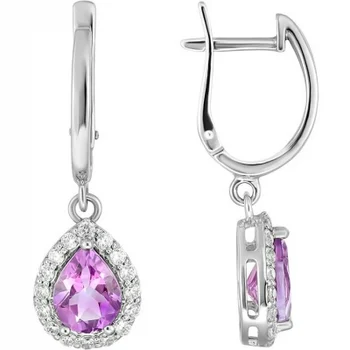 

Aloris earrings with amethyst and cubic zirconia in white gold