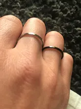 Anillo de titanio y acero fino para hombre y mujer, anillo de dedo de color dorado, rosa, moda Simple, Color plateado, 1MM