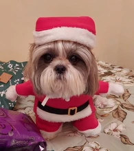 Christmas Pet Dog Cat Costumes Funny Santa Claus Costume For Dogs Cats Winter Warm Dog