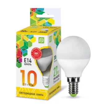 

LED lamp LED BALL-standard 10 W V E14 3000 900Лм ASD