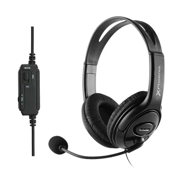 

HEADPHONES WITH MICROPHONE FLEXIBE PHOENIX volume CONTROL and MUTE in IDEAL teleworking CABLE JACK connector 4 pin FREEHANDS