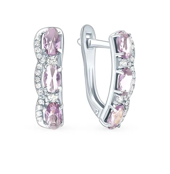 

Silver earrings with crystals and cubic zirconia sunlight sample 925