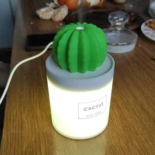 280ML Air Humidifier Soft LED Light Cactus Ultrasonic Aroma Essential Oil Diffuser 